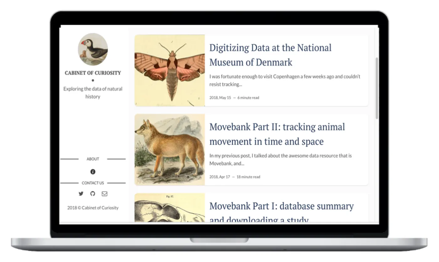 Cabinet of Curiosity blog — exploring the data of natural history