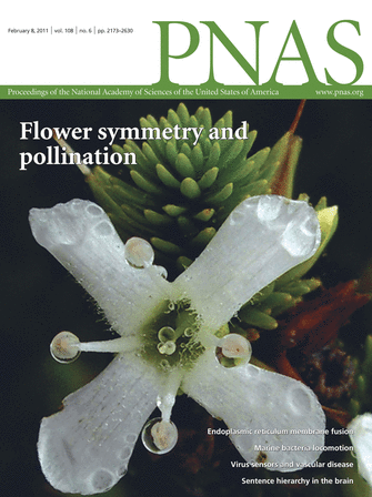 PNAS cover, Flower symmetry and pollination, February 2011